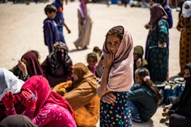 Người dân Syria bị mất nhà cửa do chiến tranh tại Hasakah, đông bắc Syria. (Ảnh: AFP/TTXVN)