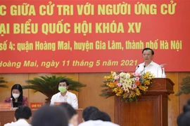 [Video] Bí thư Thành ủy Hà Nội Đinh Tiến Dũng tham gia vận động bầu cử