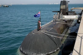 HMAS Sheean, một tàu ngầm lớp Collins, đóng tại HMAS Stirling trên đảo Garden, phía nam Perth, Australia. (Nguồn: AAP)