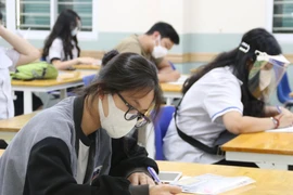 Thí sinh Thành phố Hồ Chí Minh trong kỳ thi tốt nghiệp THPT đợt 1. (Ảnh: Thu Hương/TTXVN)