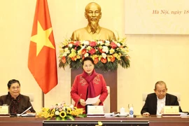 Chủ tịch Quốc hội Nguyễn Thị Kim Ngân, Chủ tịch Hội đồng bầu cử Quốc gia phát biểu khai mạc. (Ảnh: Trọng Đức/TTXVN)