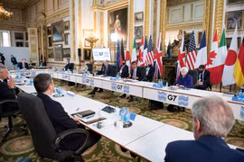 Toàn cảnh Hội nghị Bộ trưởng Tài chính G7 ở London, Anh ngày 4/6/2021. (Ảnh: AFP/TTXVN)