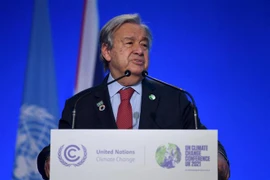 Tổng thư ký LHQ Antonio Guterres phát biểu tại Hội nghị COP26 ở Glasgow, Anh ngày 1/11/2021. (Ảnh: AFP/TTXVN)
