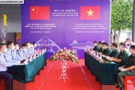 Quang cảnh Hội đàm nghiệp vụ 6 tháng đầu năm 2021 giữa các Đồn Biên phòng tỉnh Lào Cai với Biên phòng Hà Khẩu (Trung Quốc). (Nguồn: phunuvietnam.vn)
