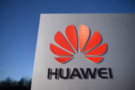 Biểu tượng Huawei. (Ảnh: AFP/TTXVN)