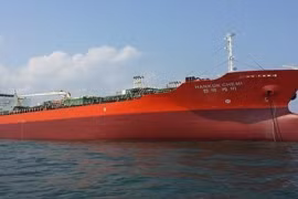 Tàu chở dầu MT Hankuk Chemi của Hàn Quốc bị Iran bắt giữ ngày 4/1/2021. (Ảnh: YONHAP/TTXVN)