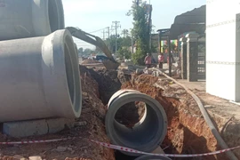 Hiện trường vụ việc. (Ảnh: Đậu Tất Thành/TTXVN)