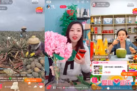 Nông dân Trung Quốc live-stream bán hàng qua mạng. (Nguồn: technologyreview.com)