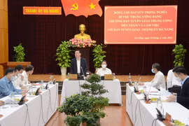 Quang cảnh buổi làm việc. (Ảnh: Quốc Dũng/TTXVN)