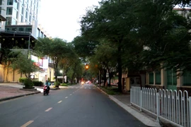 Tuyến đường Lê Quý Độn, quận 3, TP Hồ Chí Minh vắng bóng người trong thời gian giãn cách xã hội. (Ảnh: Thanh Vũ/TTXVN)