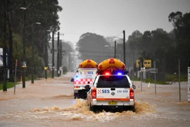 Cảnh ngập lụt sau mưa lớn tại Sydney, Australia, ngày 20/3/2021. (Ảnh: AFP/TTXVN)