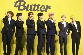 Các thành viên ban nhạc đình đám của Hàn Quốc BTS . (Ảnh: AFP/TTXVN)