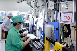 Công ty Youngbag Việt Nam Khu công nghiệp Bình Xuyên, Vĩnh Phúc là doanh nghiệp 100% vốn Hàn Quốc. (Ảnh: Hoàng Hùng/TTXVN)