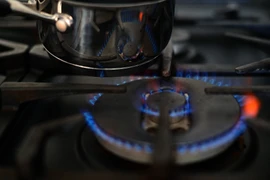 Bếp gas được sử dụng trong một gia đình ở Liverpool, Tây Bắc Anh ngày 20/9/2021. (Ảnh: AFP/TTXVN)