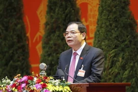 Đồng chí Nguyễn Xuân Cường, Ủy viên Trung ương Đảng, Bộ trưởng Bộ Nông nghiệp và Phát triển nông thôn trình bày tham luận. (Ảnh: TTXVN)