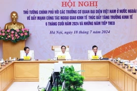 Thủ tướng Phạm Minh Chính chủ trì Hội nghị đẩy mạnh công tác ngoại giao kinh tế. (Ảnh: Dương Giang/TTXVN)