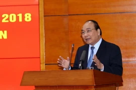 Thủ tướng Chính phủ Nguyễn Xuân Phúc phát biểu tại Hội nghị. (Ảnh: Vũ Sinh/TTXVN)