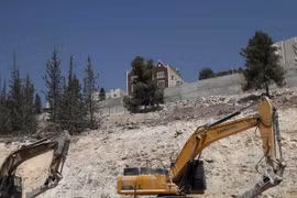 Công trường xây dựng khu nhà định cư Ramat Shlomo tại Đông Jerusalem ngày 13/9. (Nguồn: AFP/TTXVN)