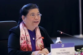Phó Chủ tịch Thường trực Quốc hội Tòng Thị Phóng chủ trì phiên họp. (Ảnh: Phương Hoa/TTXVN)