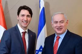 Thủ tướng Canada Justin Trudeau​ và người đồng cấp Israel Benjamin Netanyahu. (Nguồn: cbc.ca)