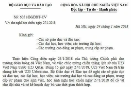 Bộ Giáo dục cảnh báo công văn giả mạo cho học sinh nghỉ học
