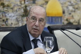 Quan chức cấp cao Palestine Salim Zaanoun phát biểu sau cuộc họp Hội đồng trung ương Palestine tại Ramallah, Bờ Tây ngày 16/1. (Nguồn: AFP/TTXVN)