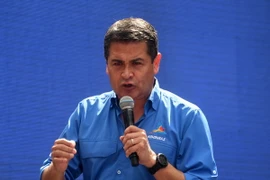 Tổng thống Honduras Juan Orlando Hernandez trong chiến dịch vận động tranh cử ở Tegucigalpa ngày 19/11. (Nguồn: AFP/TTXVN)