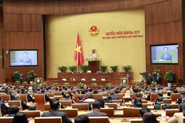 Chủ tịch Quốc hội Vương Đình Huệ phát biểu khai mạc. (Ảnh: Doãn Tấn/TTXVN)