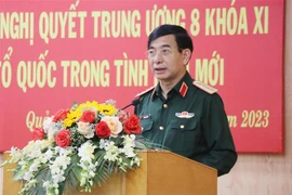 Đại tướng Phan Văn Giang phát biểu tại Hội nghị. (Ảnh: Phạm Cường/TTXVN)