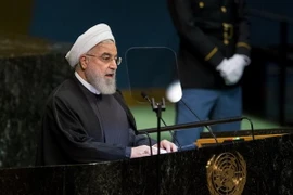 Tổng thống Iran Hassan Rouhani phát biểu tại phiên toàn thể Khóa họp 73 Đại hội đồng Liên hợp quốc ở New York (Mỹ). (Nguồn: THX/TTXVN)