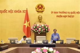 Phó Chủ tịch Quốc hội Đỗ Bá Tỵ điều hành phiên họp. (Ảnh: Phương Hoa/TTXVN)
