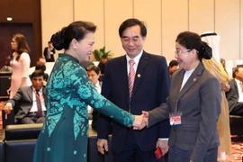 Chủ tịch Quốc hội Nguyễn Thị Kim Ngân và các đại biểu dự khai mạc Đại hội ASOSAI 14. (Ảnh: TTXVN)