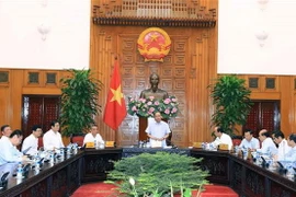 Thủ tướng Nguyễn Xuân Phúc phát biểu tại buổi làm việc. (Ảnh: Thống Nhất/TTXVN)