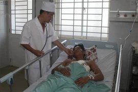 Anh Hoàng Trọng Ngân đã ổn định sức khỏe, ăn uống, tiếp xúc tốt và đang được điều trị phục hồi chức năng. (Ảnh: TTXVN/Vietnam+)