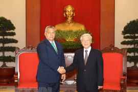 Tổng Bí thư Nguyễn Phú Trọng tiếp Thủ tướng Hungary Orbán Viktor thăm chính thức Việt Nam tháng 9/2017. (Ảnh: Trí Dũng/TTXVN)