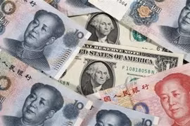 Đồng nhân dân tệ và đồng USD. (Nguồn: Kyodo/TTXVN)