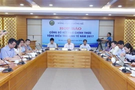 Quang cảnh buổi công bố kết quả Tổng điều tra kinh tế năm 2017. (Ảnh: Danh Lam/TTXVN)