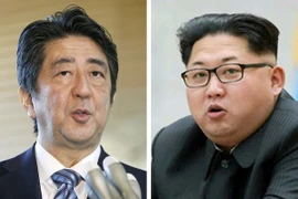 Thủ tướng Nhật Bản Shinzo Abe (trái) và nhà lãnh đạo Triều Tiên Kim Jong-un (phải). (Nguồn: Yonhap/TTXVN)
