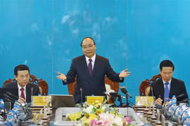 Thủ tướng Nguyễn Xuân Phúc phát biểu tại buổi làm việc. (Ảnh: Thống Nhất/TTXVN)