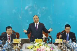 Thủ tướng Nguyễn Xuân Phúc phát biểu tại buổi làm việc. (Ảnh: Thống Nhất/TTXVN)