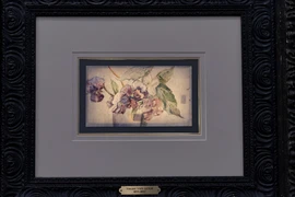 Trong ảnh: Bức tranh bức họa màu nước vẽ những bông hoa của danh họa Vincent Van Gogh được trưng bày tại Ghent, Bỉ, ngày 22/9/2019. (Nguồn: AFP/TTXVN)