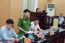 Đại tá Nguyễn Văn Viện, Phó Giám đốc Công an Thành phố Hà Nội tại buổi họp báo. (Ảnh: Sơn Bách/Vietnam+)