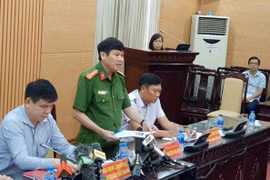Đại tá Nguyễn Văn Viện, Phó Giám đốc Công an Thành phố Hà Nội tại buổi họp báo. (Ảnh: Sơn Bách/Vietnam+)