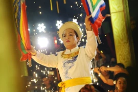 Thanh đồng Đặng Ngọc Anh (Hà Nội) được đề nghị xét tặng danh hiệu Nghệ nhân ưu tú (loại hình tập quán xã hội và tín ngưỡng). (Ảnh: TTXVN)