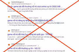 Một số website có đuôi tên miền ".gov.vn" của cơ quan nhà nước hiện vẫn bị chuyển hướng tới các trang quảng cáo cờ bạc, cá độ. (Ảnh chụp màn hình)