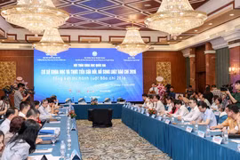 Toàn cảnh Hội thảo "Cơ sở khoa học và thực tiễn chỉnh sửa Luật Báo chí 2016." (Ảnh: Minh Sơn/Vietnam+)
