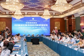 Toàn cảnh Hội thảo "Cơ sở khoa học và thực tiễn chỉnh sửa Luật Báo chí 2016." (Ảnh: Minh Sơn/Vietnam+)