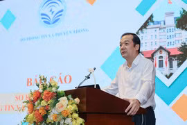 Thứ trưởng Bộ Thông tin và Truyền Thông Phạm Đức Long phát biểu tại Hội nghị. (Ảnh: PV/Vietnam+)