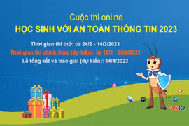 Tổ chức thi trực tuyến 'Học sinh với an toàn thông tin' năm 2023