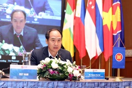 Ông Nguyễn Văn Hồi, Cục trưởng Cục Bảo trợ xã hội phát biểu tại Diễn đàn điểm cầu Việt Nam. (Ảnh: Anh Tuấn/TTXVN)